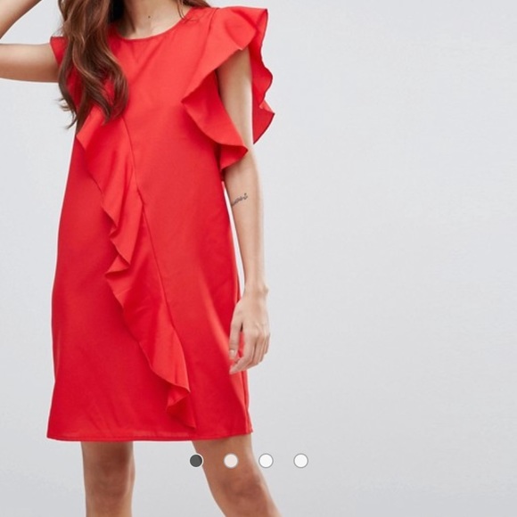 ASOS Asymmetrical Red Dress - Small - Picture 6 of 7